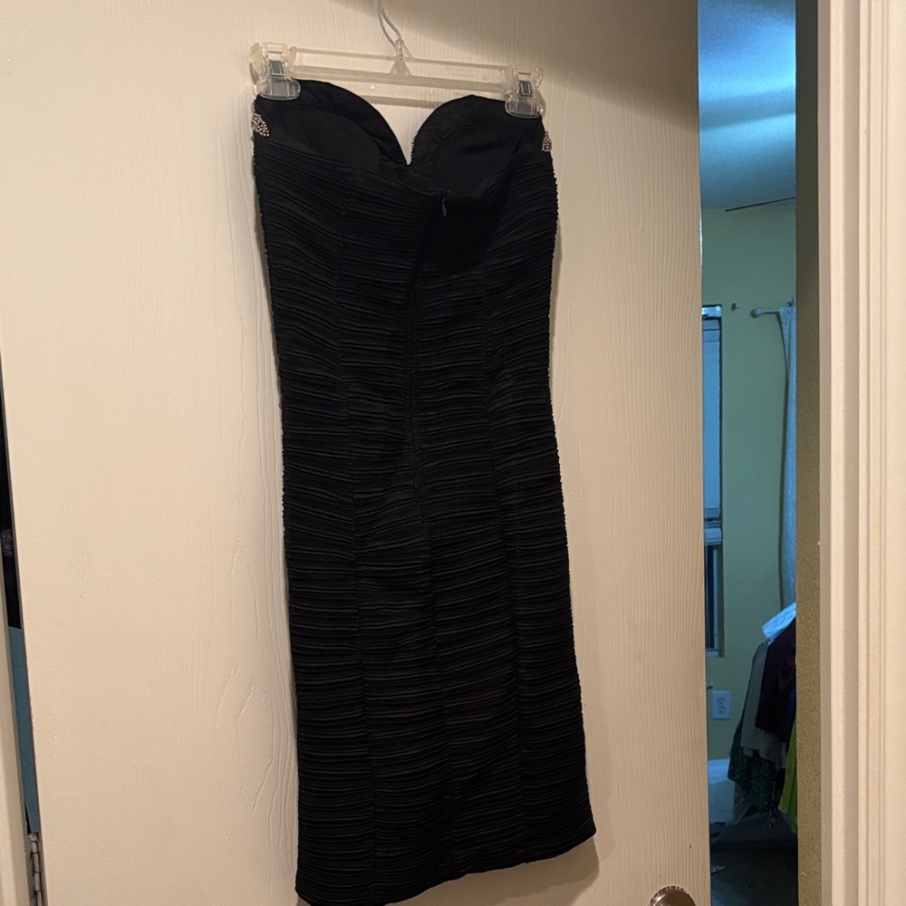 Daisy Strapless Black Dress with Silver Accents - Picture 2 of 7